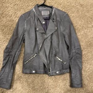 Gray leather jacket